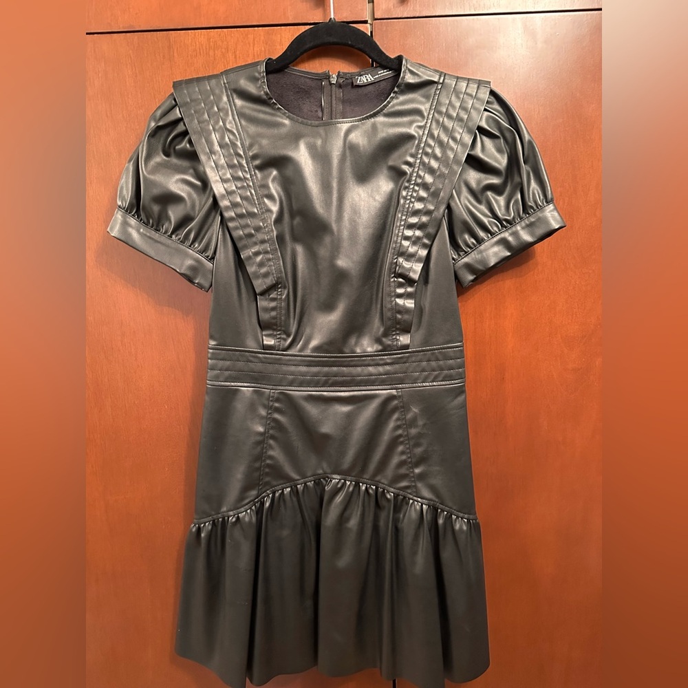 Zara pleather mini dress size s
